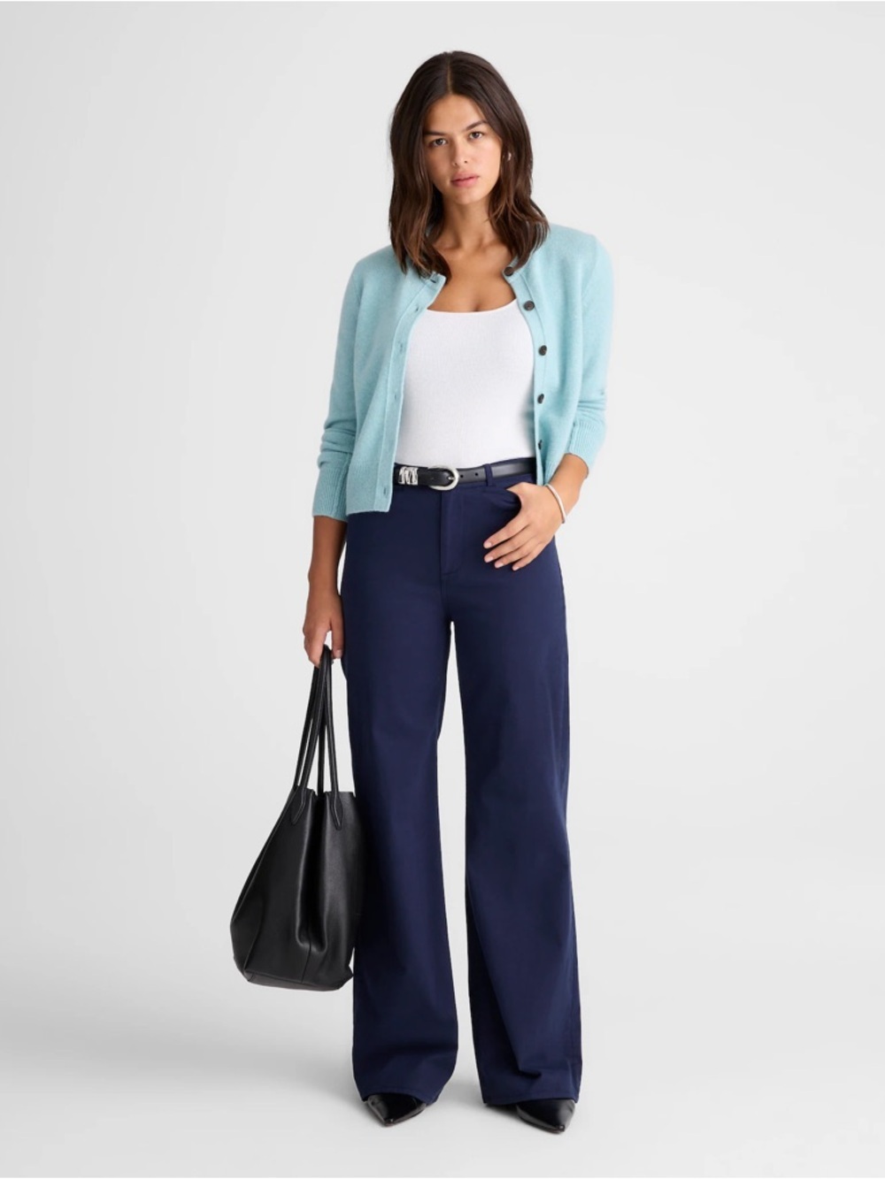Madewell The Wide-Leg Pant in Twill Size 24 - Midnight Navy